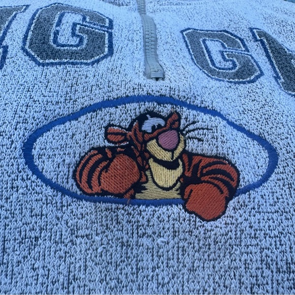 Vintage The Disney Store Tigger Quarter Zip Sweater Made In USA - Picture 2 of 7